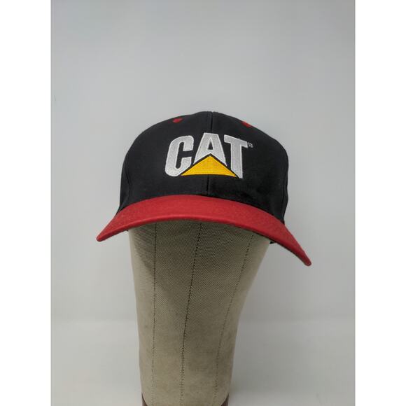 Caterpillar CAT Snapback Hat OSFA Black & Red Embroidered Logo - Picture 2 of 10